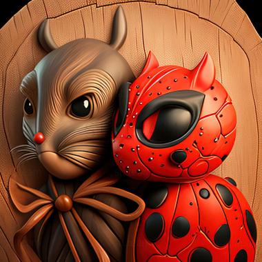 3D model Lady Bug and Super Cat (STL)